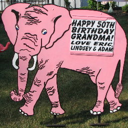 Pink Elephant Theme Sign